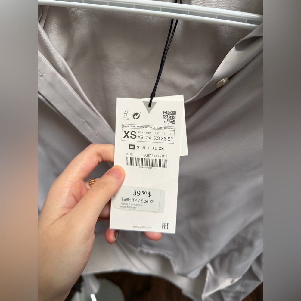 Zara Ruched Satin Effect shirt - Picture 5 of 8